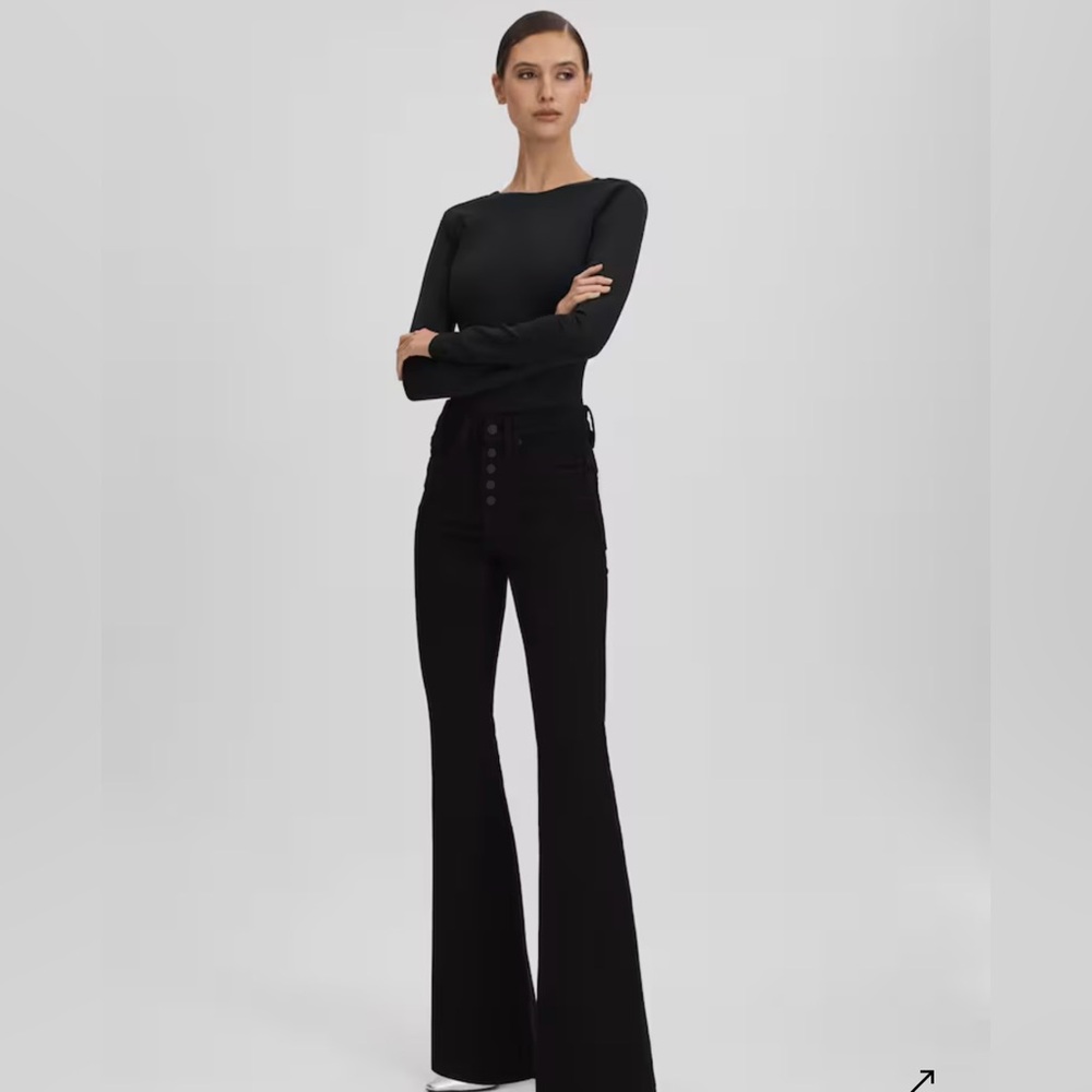 New Good America Elegant Black Long Sleeve Top